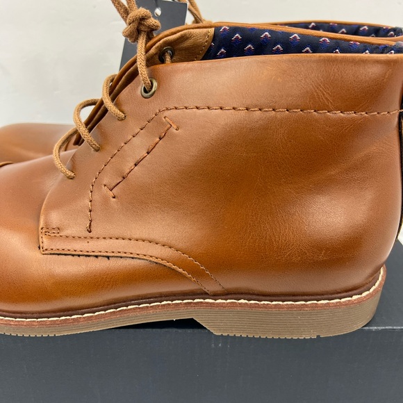 TOMMY HILFIGER, MEN’S DRESS LACE UP CHUKKA BOOTS, BROWN SIZE 9.5 - Picture 8 of 16